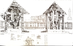 The design for Hexahedron, an arcology for any environment. Author's scan from Arcology: The City in the Image of Man